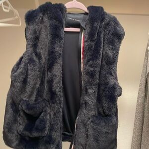 NWT Tommy Hilfiger navy blue vest with hoodie